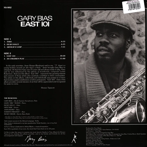 Gary Bias - East 101