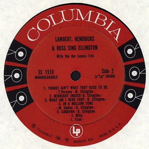 Lambert, Hendricks & Ross With The Ike Isaacs Trio - Sing Ellington
