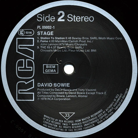 David Bowie - Stage