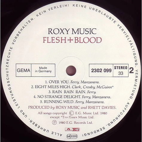 Roxy Music - Flesh + Blood