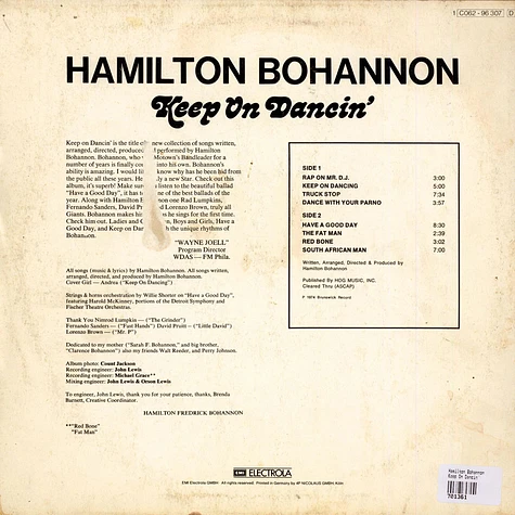 Hamilton Bohannon - Keep On Dancin'