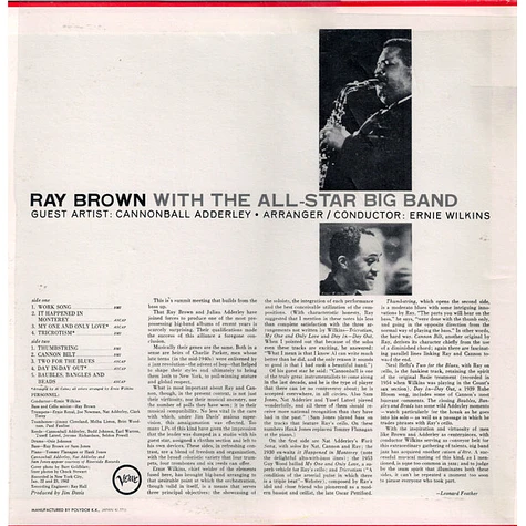 Ray Brown All-Star Big Band Guest Soloist: Cannonball Adderley - Ray Brown With The All-Star Big Band - Guest Soloist: Cannonball Adderley