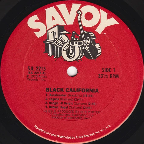 Sonny Criss, Slim Gaillard, Roy Porter Big Band With Eric Dolphy, Helen Humes, Harold Land, Hampton Hawes, Art Pepper - Black California (The Savoy Sessions)