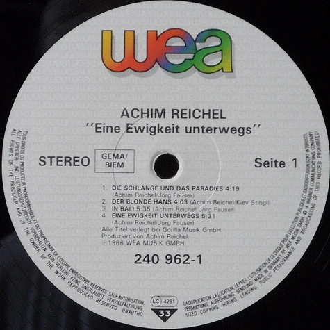 Achim Reichel - Eine Ewigkeit Unterwegs