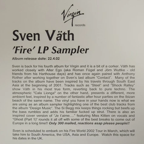 Sven Väth - Je T'aime ... Moi Non Plus / Design Music