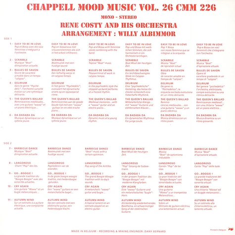 Orchestre René Costy - Chappell Mood Music Vol. 26 CMM226