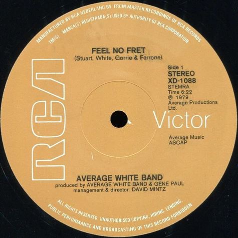 Average White Band - Feel No Fret / Walk On By