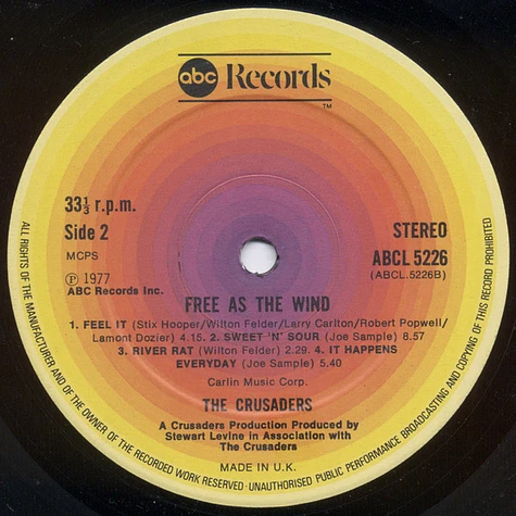 The Crusaders - Free As The Wind