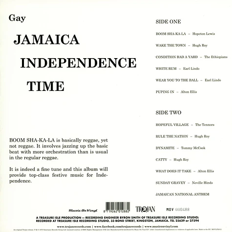 V.A. - Gay Jamaica Independence Time Limited Numbered Orange Vinyl Edition
