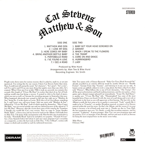 Cat Stevens - Matthew & Son Remastered Edition