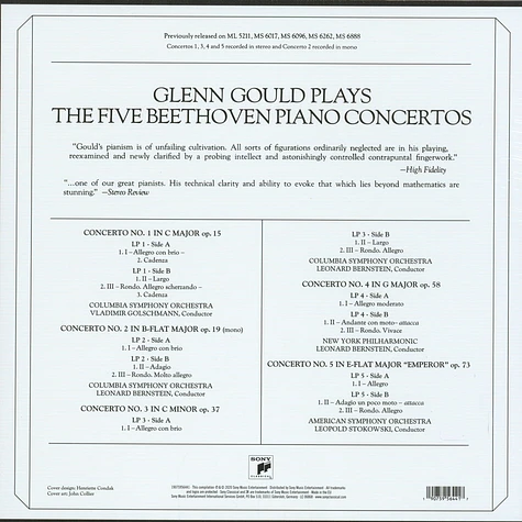 Glenn Gould / Columbia So / Nypo / Bernstein / + - Die Fünf Klavierkonzerte