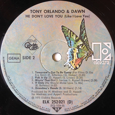 Tony Orlando & Dawn - He Don't Love You (Like I Love You)