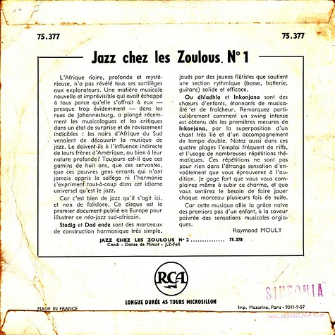 V.A. - Jazz Chez Les Zoulous Nº 1