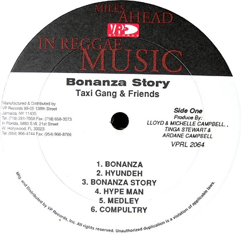 The Taxi Gang & Various - Bonanza Story