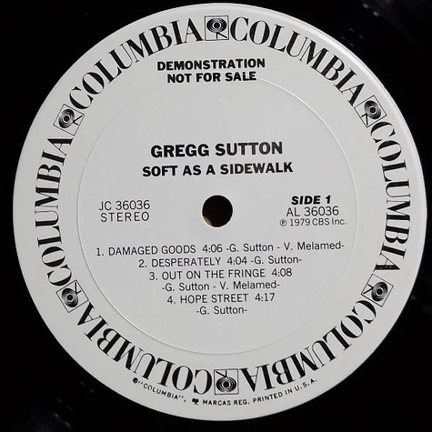 Gregg Sutton - Soft As A Sidewalk