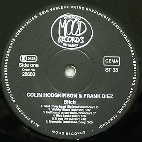 Colin Hodgkinson & Frank Diez - Bitch