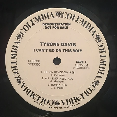 Tyrone Davis - I Can't Go On This Way