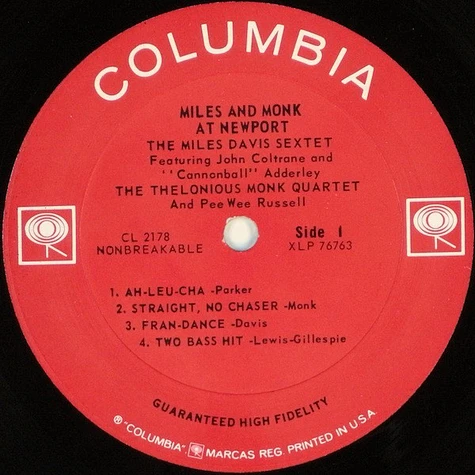 The Miles Davis Sextet Featuring John Coltrane And Cannonball Adderley, The Thelonious Monk Quartet And Pee Wee Russell - Miles & Monk At Newport