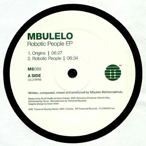 Mbulelo Mehlomakhulu - Robotic People EP
