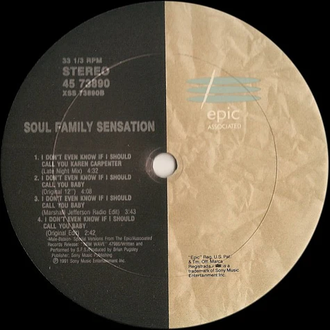 Soul Family Sensation - I Don't Even Know If I Should Call You Baby