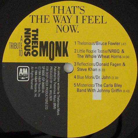 V.A. - That's The Way I Feel Now - A Tribute To Thelonious Monk