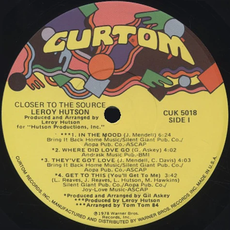 Leroy Hutson - Closer To The Source