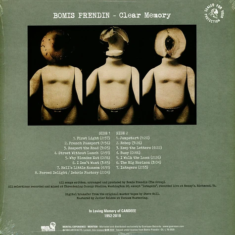 Bomis Prendin - Clear Memory Black Vinyl Edition