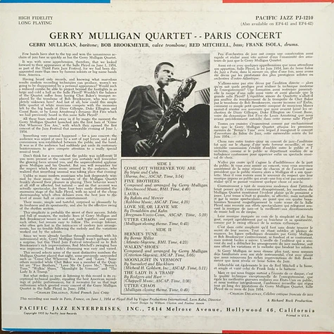 Gerry Mulligan Quartet - Paris Concert