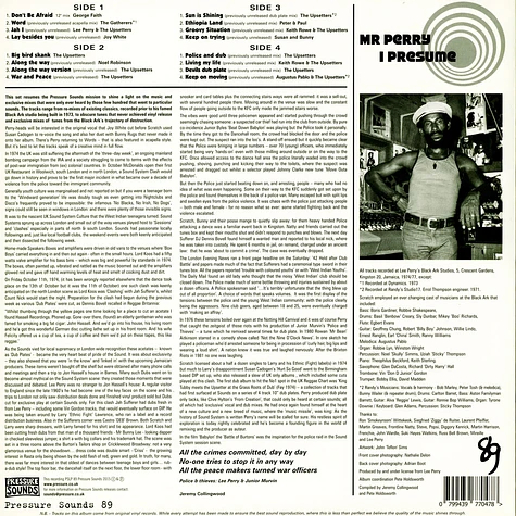 Lee Perry As The Upsetter - Mr Perry I Presume