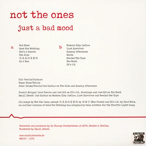 Not The Ones - Just A Bad Mood