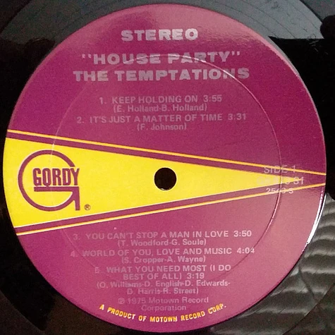 The Temptations - House Party