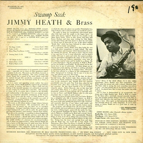 Jimmy Heath And Brass - Swamp Seed