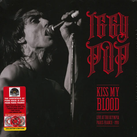 Iggy Pop - Kiss My Blood Live In Paris 1991 Opaque Red & White Splatter Record Store Day 2020 Edition