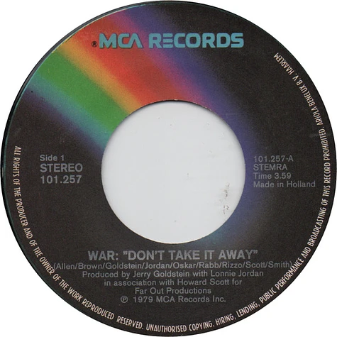 War - Don't Take It Away