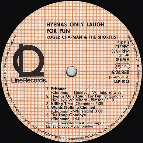 Roger Chapman & The Shortlist - Hyenas Only Laugh For Fun