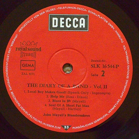 John Mayall / John Mayall & The Bluesbreakers - The Diary Of A Band Volume Two