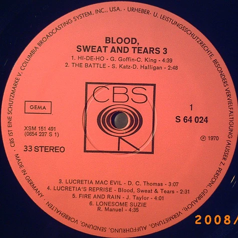 Blood, Sweat And Tears - Blood, Sweat & Tears 3