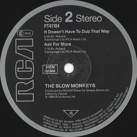 The Blow Monkeys - It Doesn't Have To Be This Way