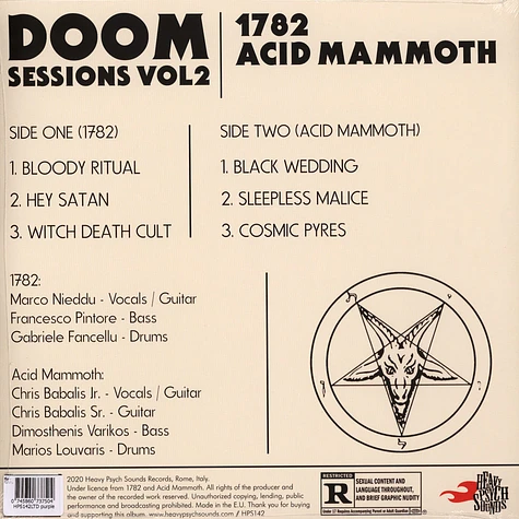 1782 / Acid Mammoth - Doom Sessions Volume 2 Purple Vinyl Edition