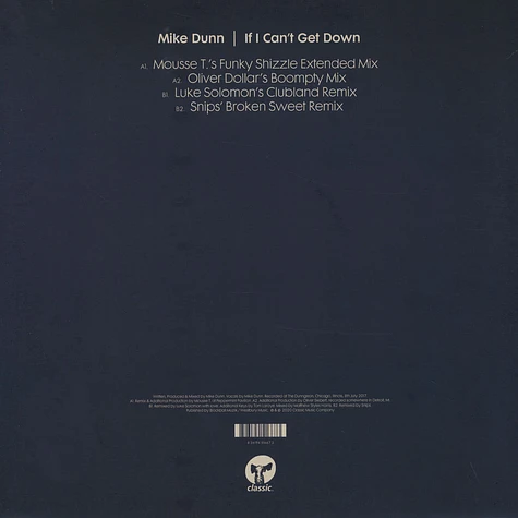 Mike Dunn - If I Can't Get Down Mousse T., Oliver Dollar, Luke Solomon & Snips Remixes