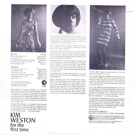 Kim Weston - For The First Time