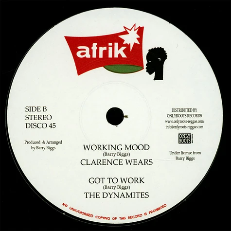 Barry Biggs / Clarence Wears - Work All Day / Working Mood