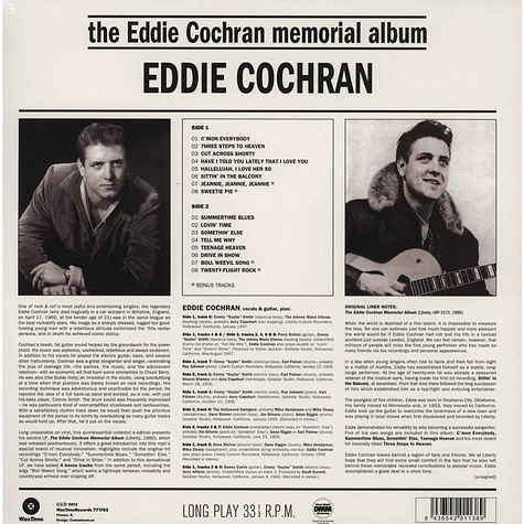 Eddie Cochran - The Eddie Cochran Memorial Album