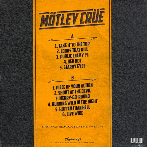 Mötley Crüe - Hotter Than Hell Clear Vinyl Edition
