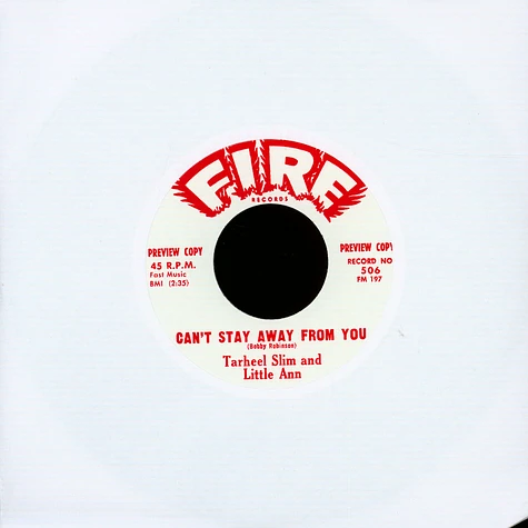 Tarheel Slim & Little Ann / Johnny Chef - Can't Stay Away From You / Can't top Movin'