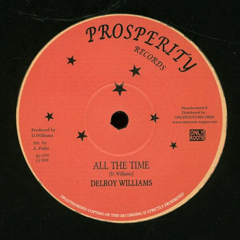 Delroy Williams - All The Time / Jah Bull - We Know Where We Are Going