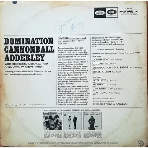 Cannonball Adderley - Domination