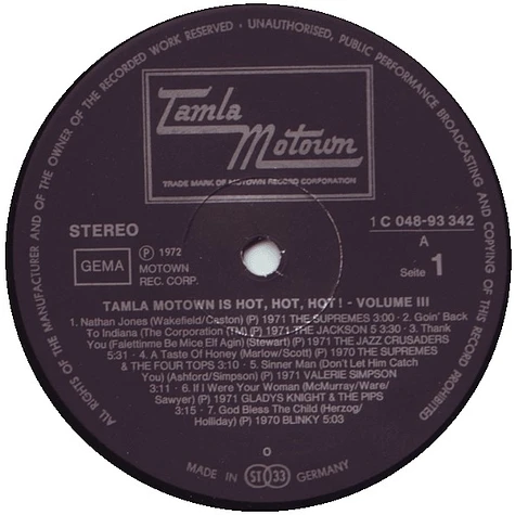 V.A. - Tamla-Motown Is Hot, Hot, Hot! Volume 3