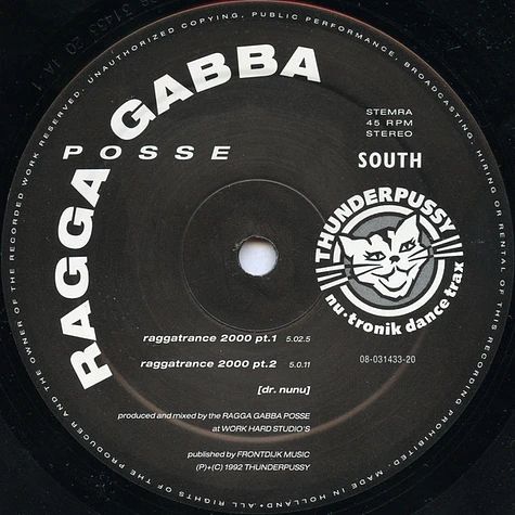 Ragga Gabba Posse - Raggatrance 2000 / Zap Machine