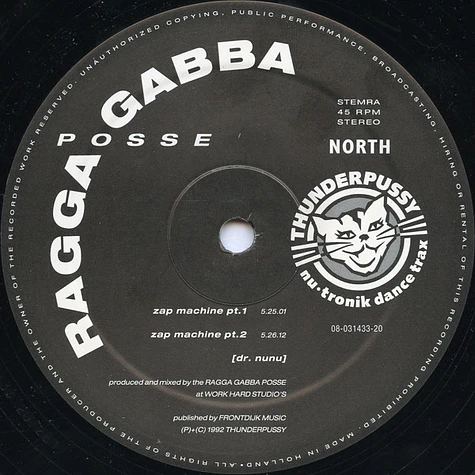 Ragga Gabba Posse - Raggatrance 2000 / Zap Machine